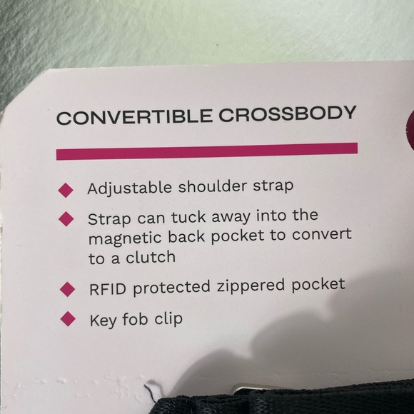 NWT Hot Pink & Black Convertible Crossbody Bag by SJP - Picture 3 of 3